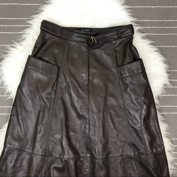 Nili Lotan Lila leather midi skirt - Picture 4 of 8